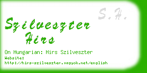 szilveszter hirs business card